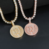GL Bitcion logo Iced Out Rich Hip Hop Pendant